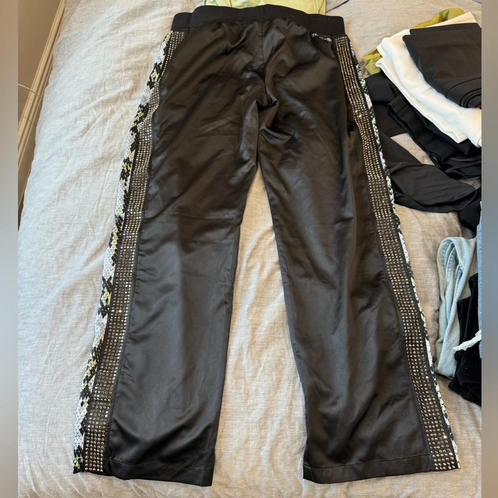 Roberto cavalli silk pant with rhinestones!